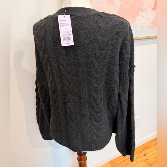 Wild Fable Black Cable Knit Women's Sweater - Picture 3 of 5